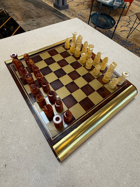 Italian Tortoiseshell Lucite Chess Set
