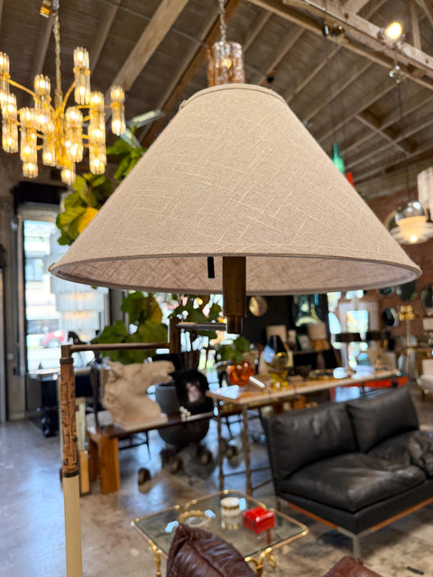 Italian Brass and Marble Floor Lamp with Swing Arm, 1970s