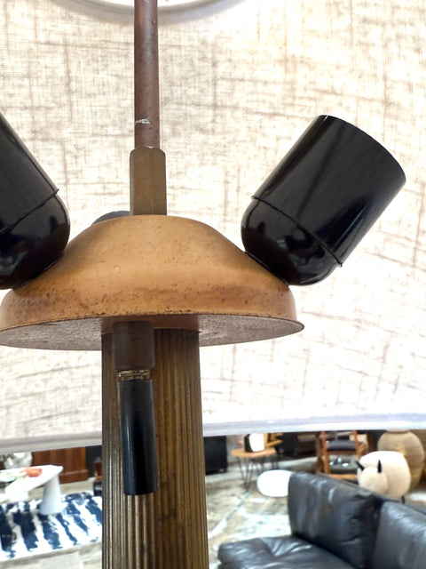 Italian Brass and Marble Floor Lamp with Swing Arm, 1970s