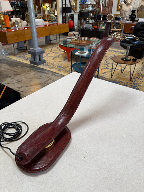 Traso Milano Snakeskin-Wrapped Table Lamp, Italy, 1970s