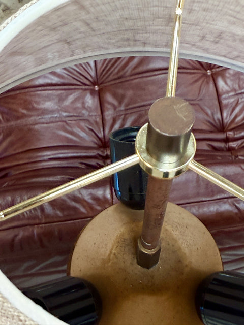 Italian Brass and Marble Floor Lamp with Swing Arm, 1970s