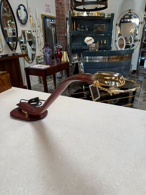 Traso Milano Snakeskin-Wrapped Table Lamp, Italy, 1970s