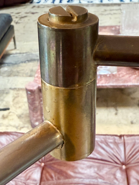 Italian Brass and Marble Floor Lamp with Swing Arm, 1970s