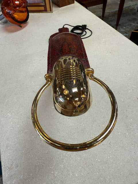 Traso Milano Snakeskin-Wrapped Table Lamp, Italy, 1970s