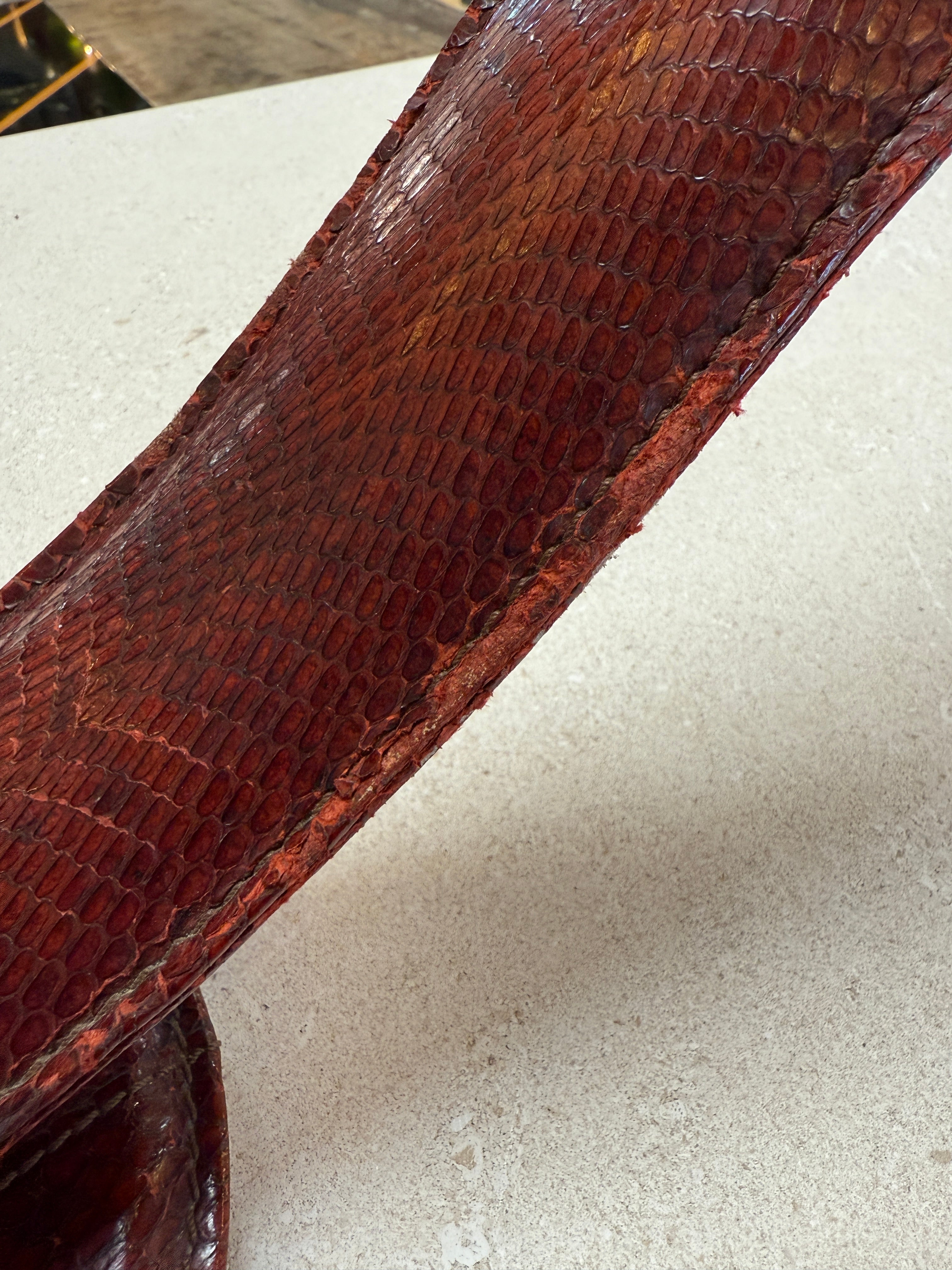 Traso Milano Snakeskin-Wrapped Table Lamp, Italy, 1970s