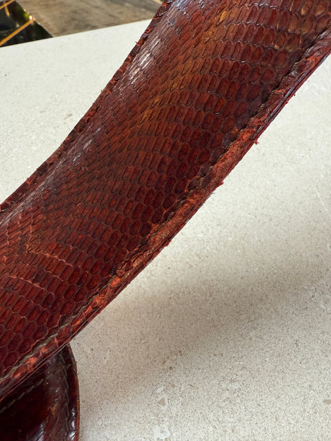 Traso Milano Snakeskin-Wrapped Table Lamp, Italy, 1970s