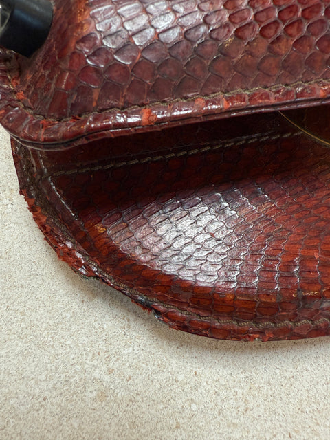 Traso Milano Snakeskin-Wrapped Table Lamp, Italy, 1970s