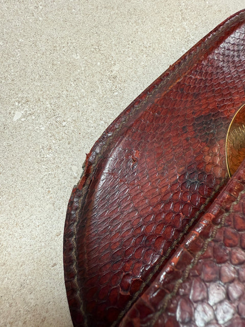 Traso Milano Snakeskin-Wrapped Table Lamp, Italy, 1970s