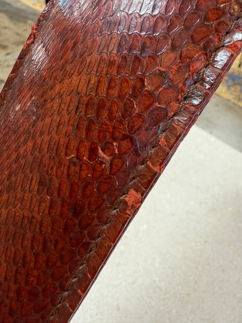 Traso Milano Snakeskin-Wrapped Table Lamp, Italy, 1970s