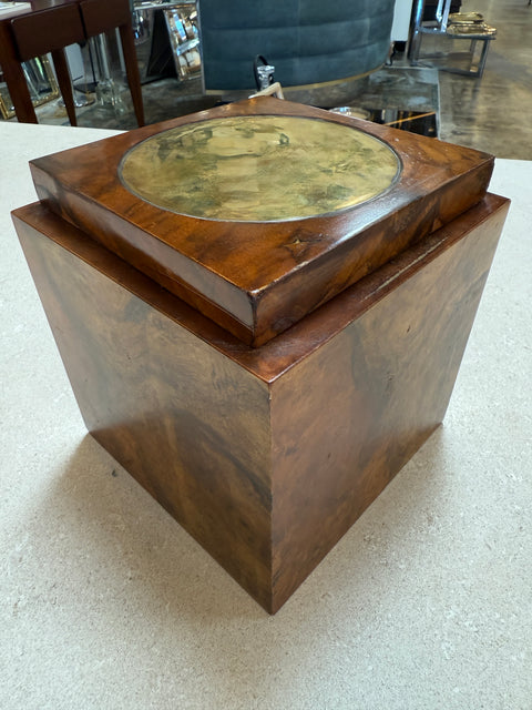 Tommaso Barbi Burl Wood Ice Bucket, Italy, 1970s