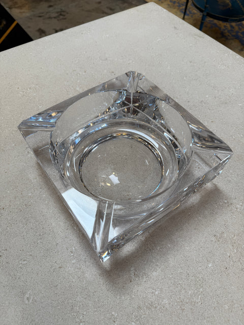Large Crystal Ashtray, Italy, 1970s