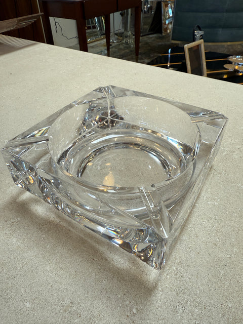 Large Crystal Ashtray, Italy, 1970s