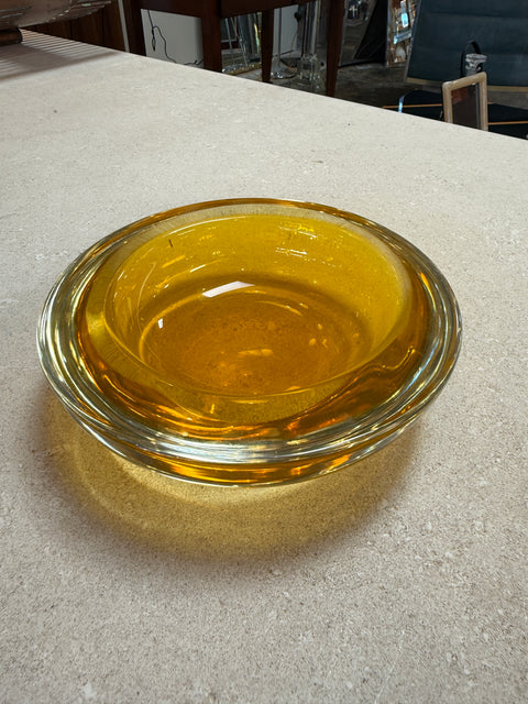 Canary Murano Glass Bowl, Italy, 1970s