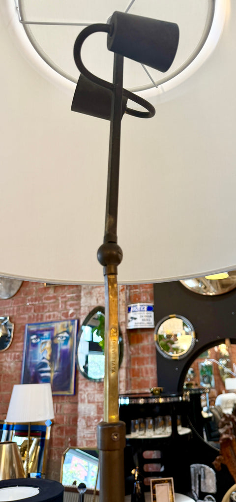 Patented Adjustable Brass Floor Lamp by Angelo Lelli for Arredoluce, Italy, 1950s