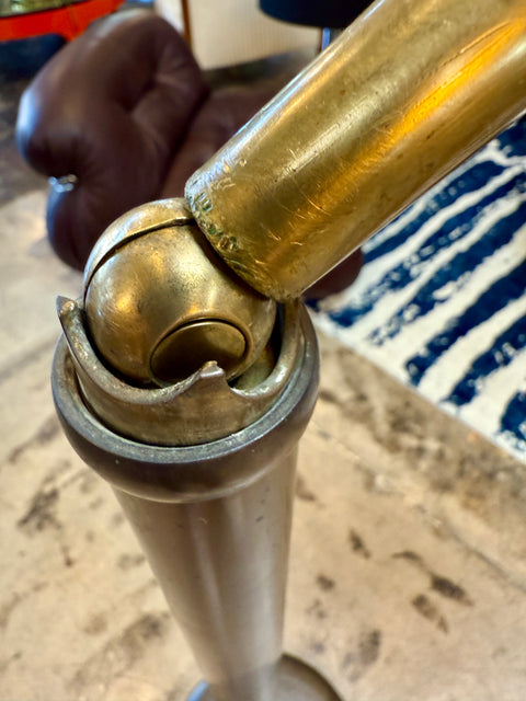 Patented Adjustable Brass Floor Lamp by Angelo Lelli for Arredoluce, Italy, 1950s