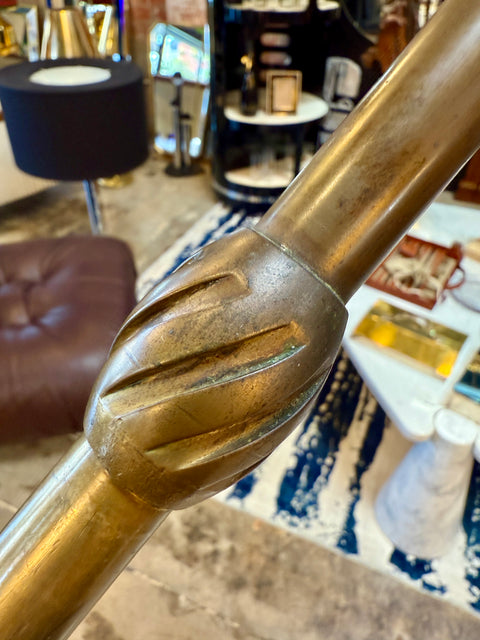 Patented Adjustable Brass Floor Lamp by Angelo Lelli for Arredoluce, Italy, 1950s