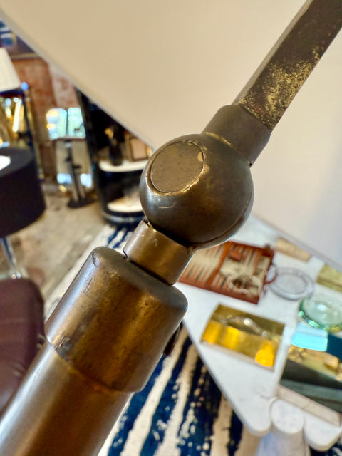 Patented Adjustable Brass Floor Lamp by Angelo Lelli for Arredoluce, Italy, 1950s