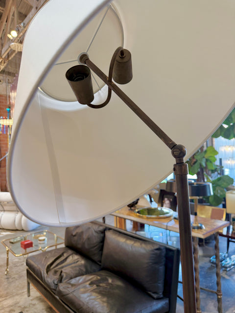 Patented Adjustable Brass Floor Lamp by Angelo Lelli for Arredoluce, Italy, 1950s