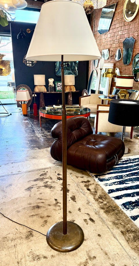 Patented Adjustable Brass Floor Lamp by Angelo Lelli for Arredoluce, Italy, 1950s