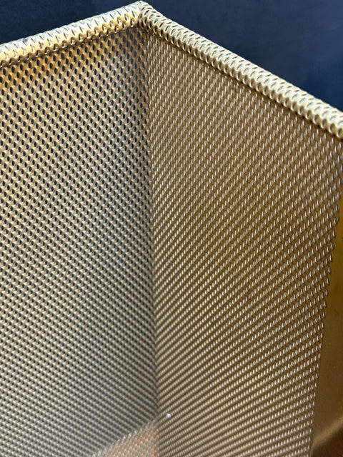 Mid-Century Modern Table Lamp with Brass Mesh Shade & Marble Base