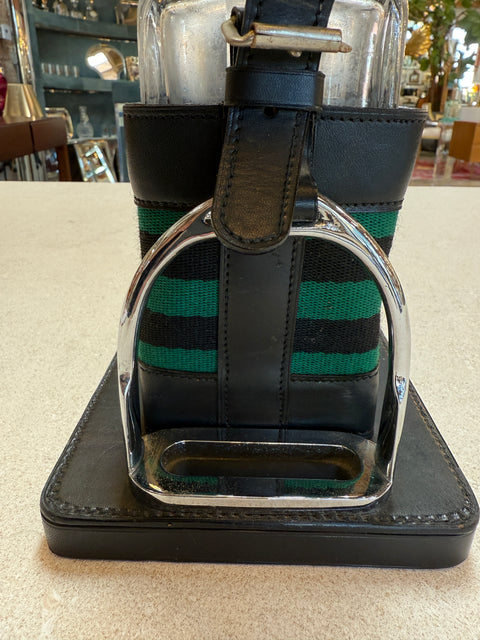 Gucci Inspired Leather & Crystal Desk Set, Italy, 1970s