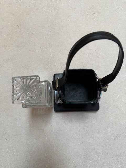 Gucci Inspired Leather & Crystal Desk Set, Italy, 1970s