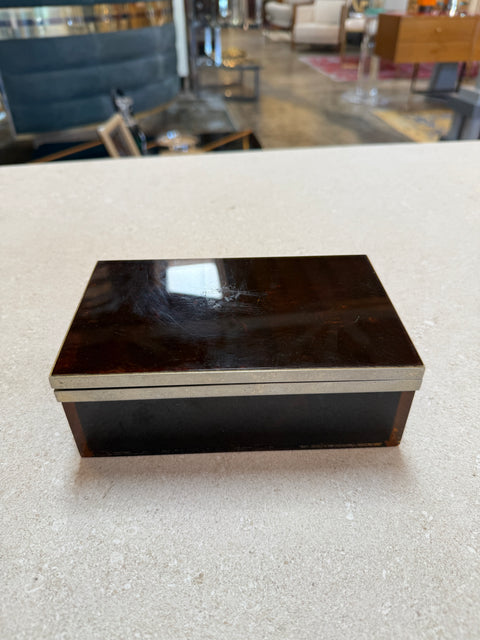 Italian Faux Tortoiseshell and Brass Box, 1970s