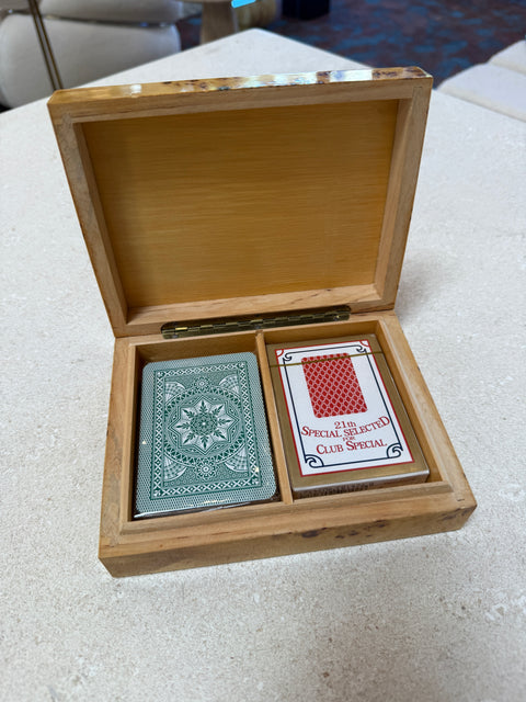 Italian Playing Card Box with Dual Decks, 1970s