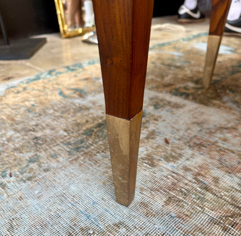 Gio Ponti Console Table with Brass-Capped Legs, Italy, 1950s