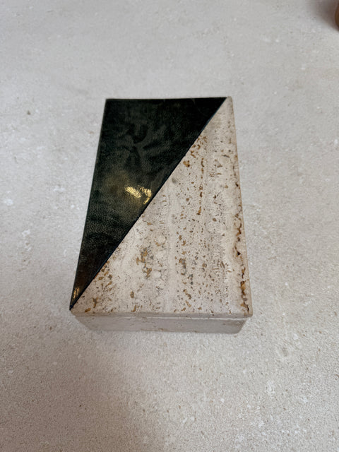 Italian Travertine and Marble Box, 1970s