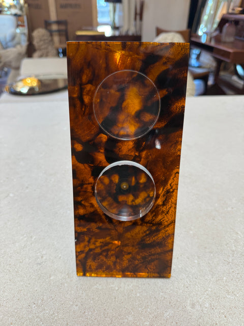 Italian Tortoiseshell Lucite Double Picture Frame, 1970s