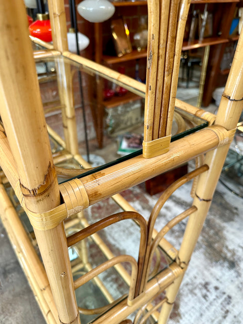 Mid-Century Rattan Shelving Units, Italy 1970. Set of two