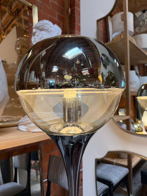1970s Space-Age Floor Lamp in Smoked and Amber Acrylic, Italy