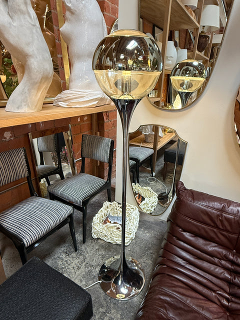 1970s Space-Age Floor Lamp in Smoked and Amber Acrylic, Italy