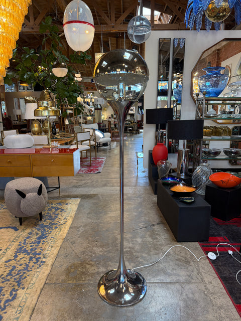 1970s Space-Age Floor Lamp in Smoked and Amber Acrylic, Italy