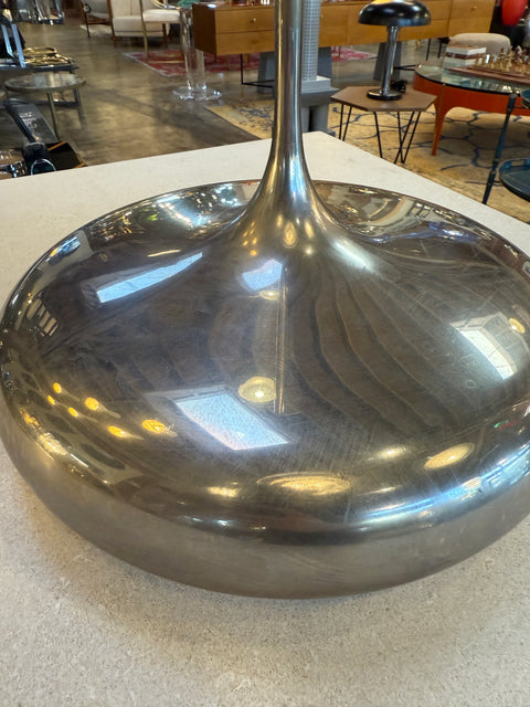 Polished Metal Sculptural Flower Vase, Italy, 1970s