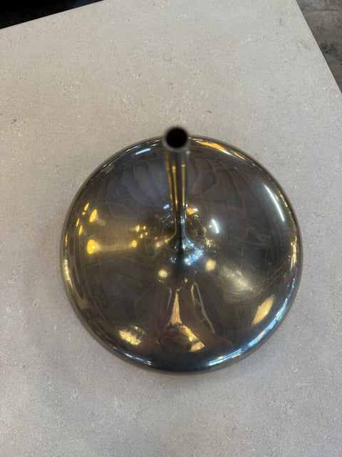 Polished Metal Sculptural Flower Vase, Italy, 1970s