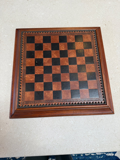 Italian Chess Set in Cast Metal on Carved Wooden Board, 1970s