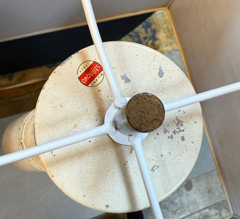 Stilnovo Orange Enamel Table Lamp with Custom Shade, Italy, 1970s