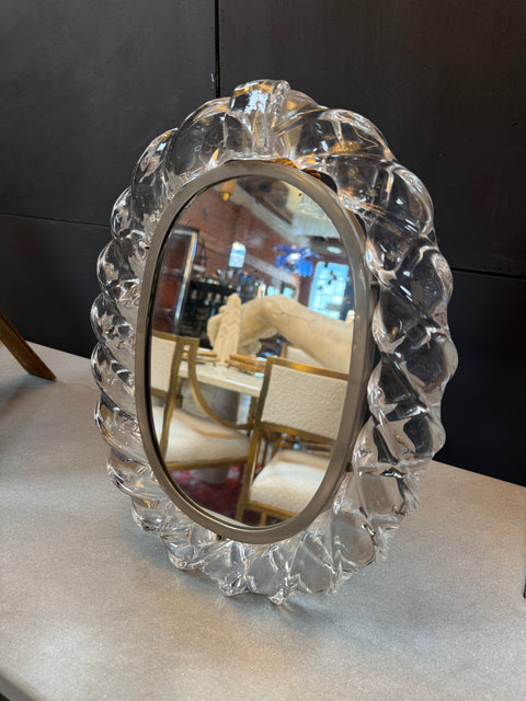 Murano hand-cast glass table mirror