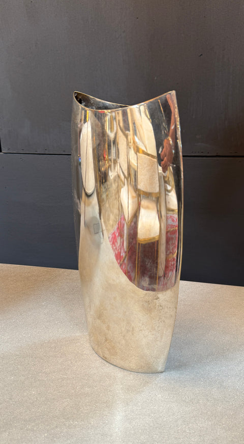 Modernist Silver-Plated Sculptural Vase
