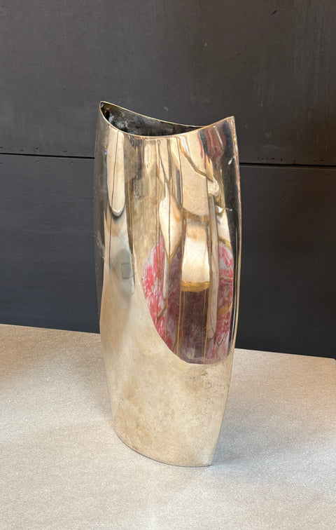 Modernist Silver-Plated Sculptural Vase