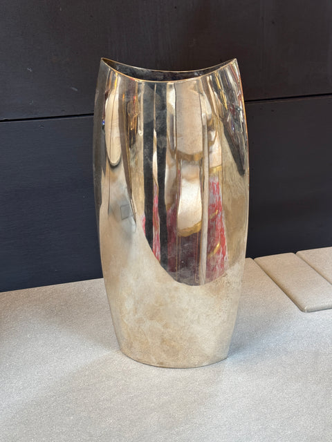 Modernist Silver-Plated Sculptural Vase