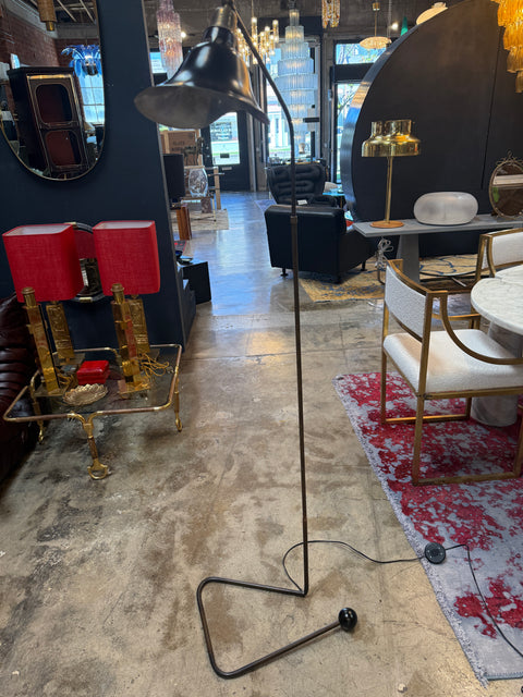 Sculptural Floor Lamp with Curved Base, 1950s