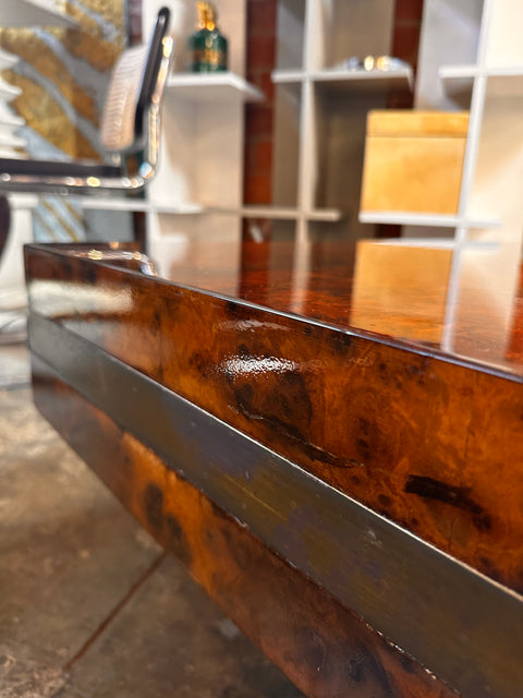 Mid-Century Italian Wood  Square Coffee Table, 1970s