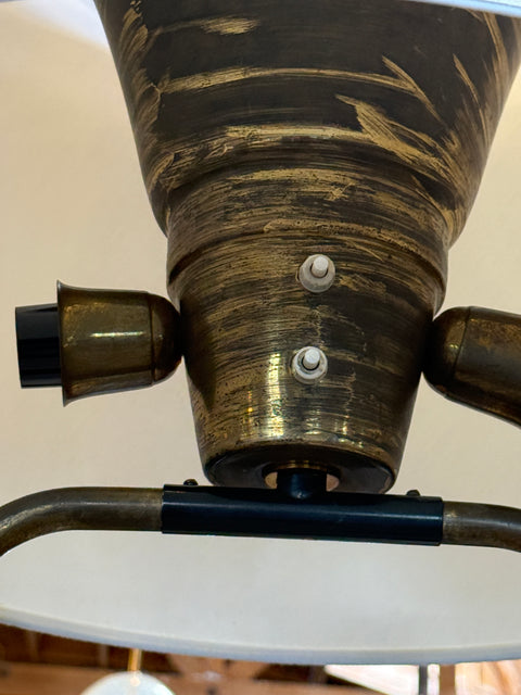 Stilnovo Floor Lamp with Marble Base and Sculptural Frame, Italy, 1950s