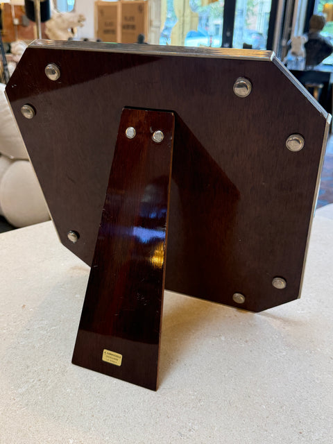 1970s Faceted Chrome Table Mirror, Italy