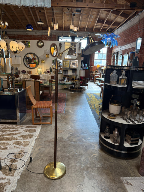 2 Toned Brass Adjustable Floor Lamp, 1950s