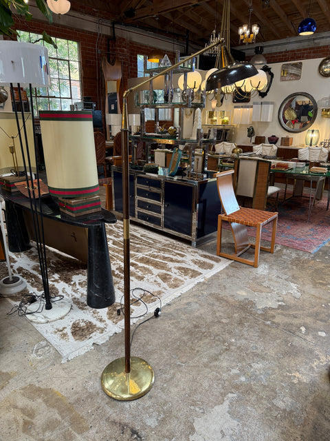 2 Toned Brass Adjustable Floor Lamp, 1950s