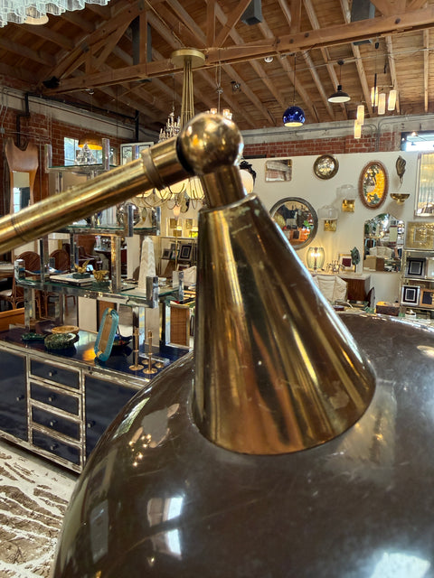 2 Toned Brass Adjustable Floor Lamp, 1950s